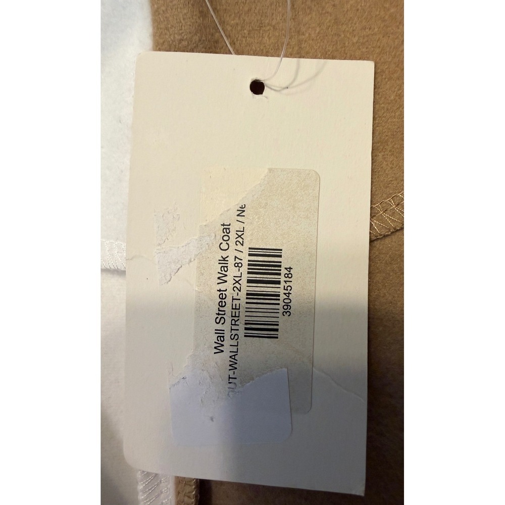 Jess Lea Wall Street Walk Coat 2XL Plus White Camel Colorblock Split Longline - Picture 4 of 6